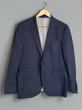 Brooklyn Tailors Blue BKT50 Tailored Reda Super 130s Wool Blazer Jacket Sz 40